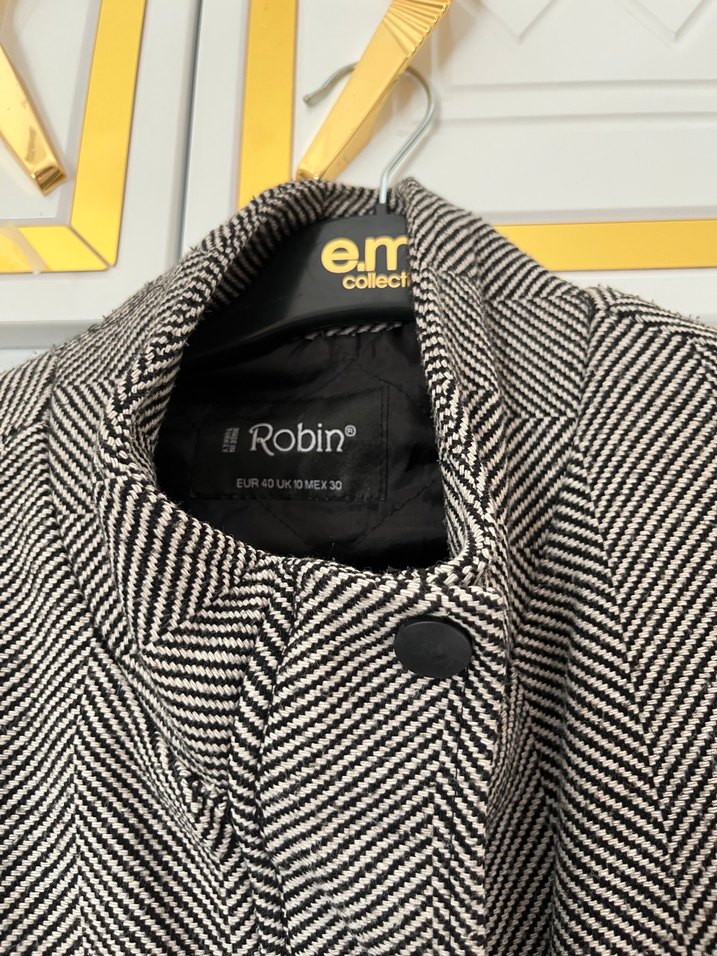 Düğmeli Gri Kadın Yün Ceket - Görsel 2