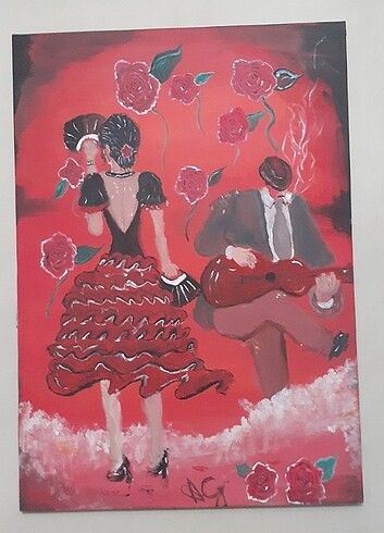 El yapımı ayrılık yağlı boya tablosu  - Görsel 4