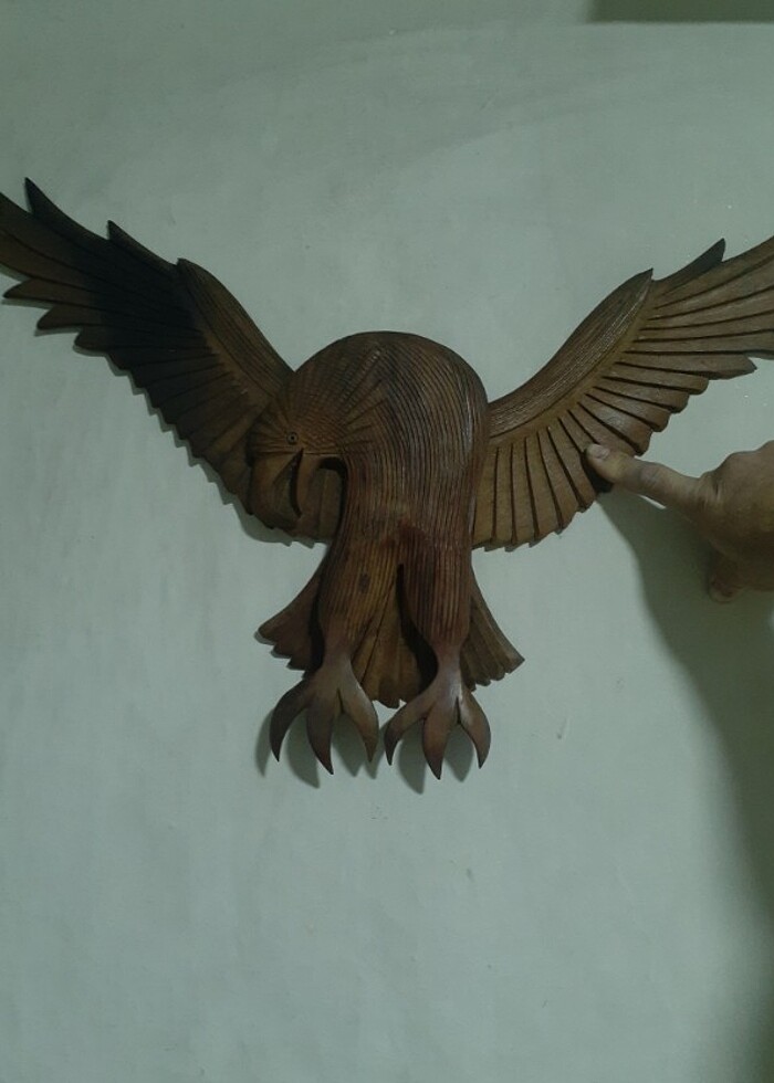 Ahşap el oyması kartal - Görsel 2