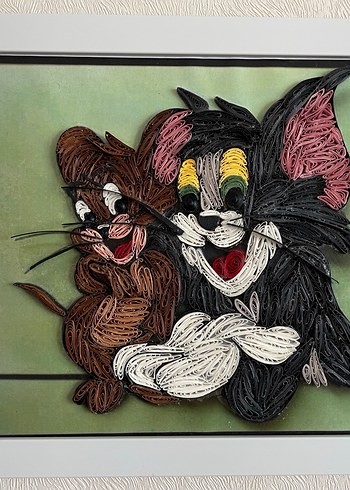 Kâğıt Telkari-Tom ve Jerry Temalı Çok Renkli Çerçeve - Görsel 2