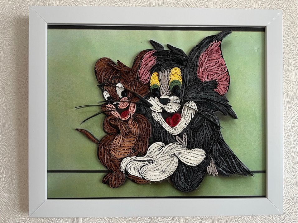 Kâğıt Telkari-Tom ve Jerry Temalı Çok Renkli Çerçeve - Görsel 2