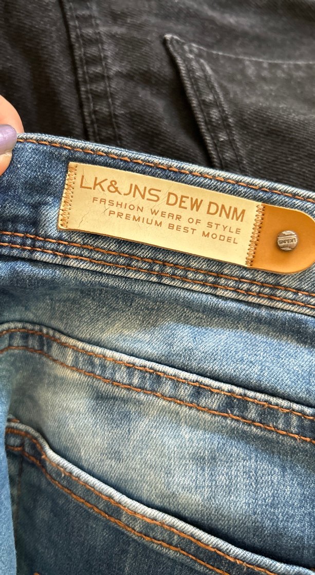 Düğmeli Gri Mavi Mini Kot Şort - Görsel 3