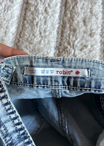 Kadın Gri Batik Desenli Kot Şort Tulum - Görsel 4