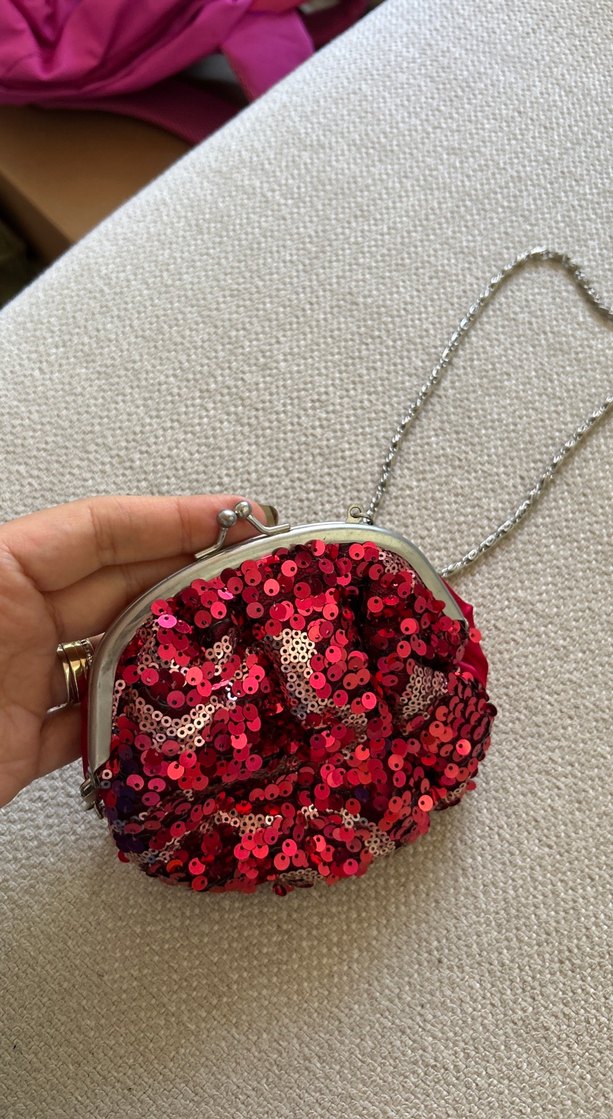 Boncuk İşlemeli Pembe Kadın  Çanta - Görsel 3