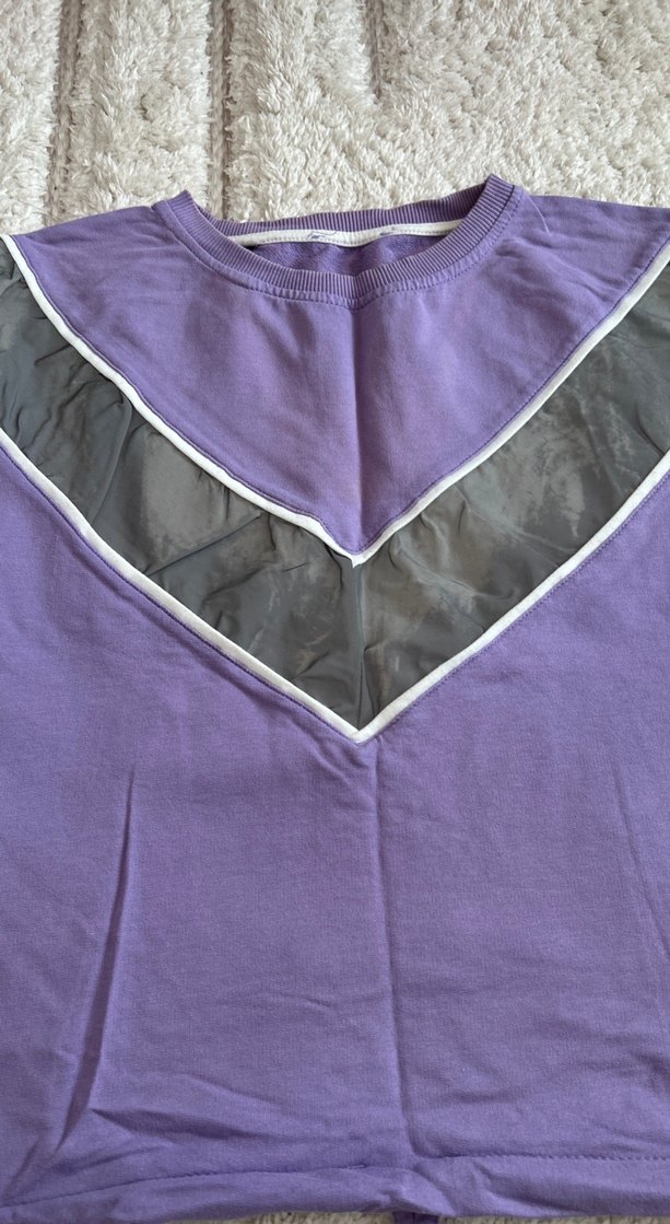 Mor Gri Kadın Sweatshirt - Görsel 3