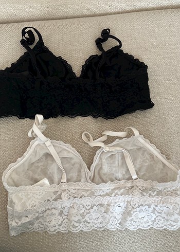 Dantel Detaylı Siyah ve Beyaz sütyen 2 adet - Görsel 3