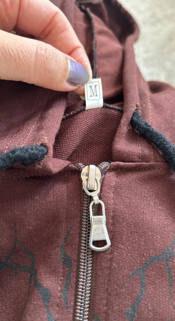 Bordo Kapüşonlu Fermuarlı Oversize Sweatshirt - Görsel 3