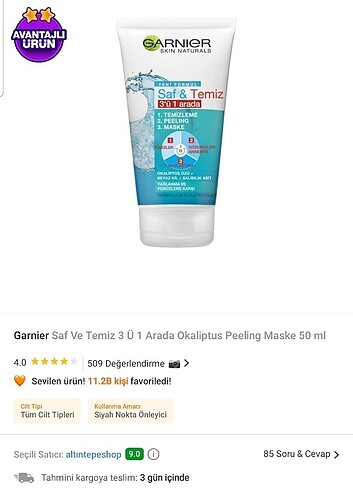 Garnier 3 in 1 maske