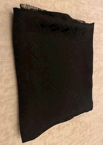 Kadın Kahverengive siyah  İpek Görünümlü Şal - Görsel 5