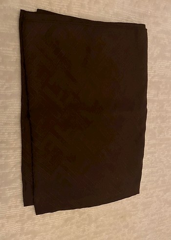 Kadın Kahverengive siyah  İpek Görünümlü Şal - Görsel 3