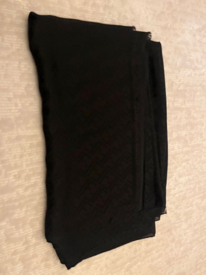 Kadın Kahverengive siyah  İpek Görünümlü Şal - Görsel 4