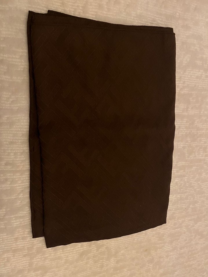 Kadın Kahverengive siyah  İpek Görünümlü Şal - Görsel 3