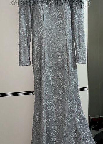 Gri nişanlık abiye - Görsel 4