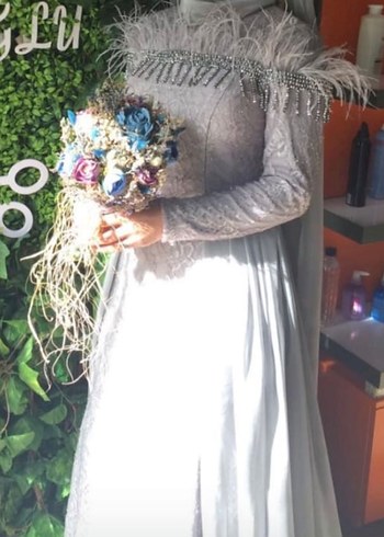 Gri nişanlık abiye - Görsel 2