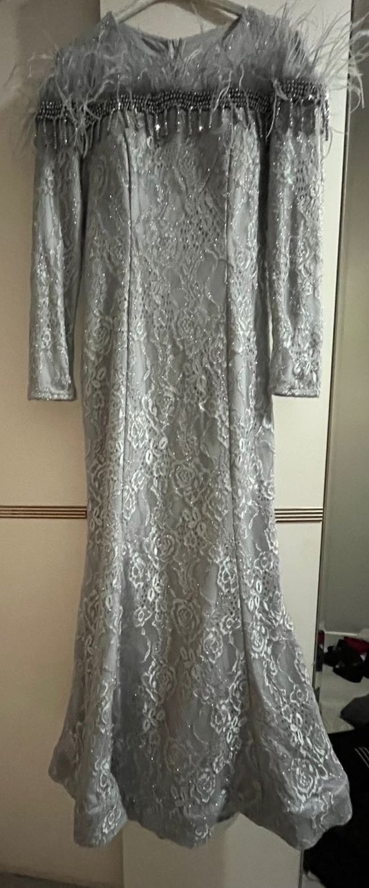 Gri nişanlık abiye - Görsel 5