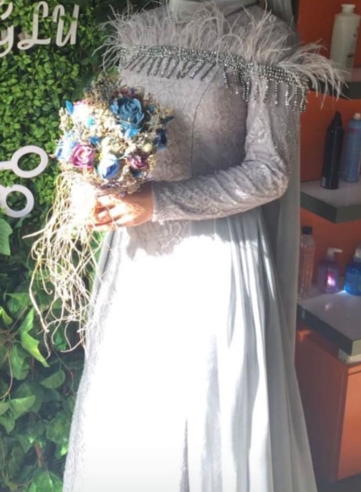 Gri nişanlık abiye - Görsel 2