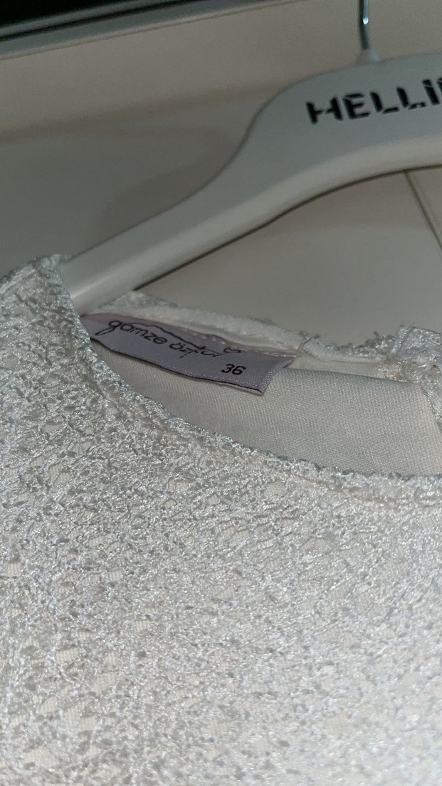 Beyaz Uzun Keten Elbise - Görsel 5