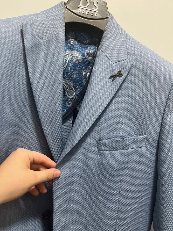 Gri Erkek Ofis Takımı Notch Yaka - Görsel 2