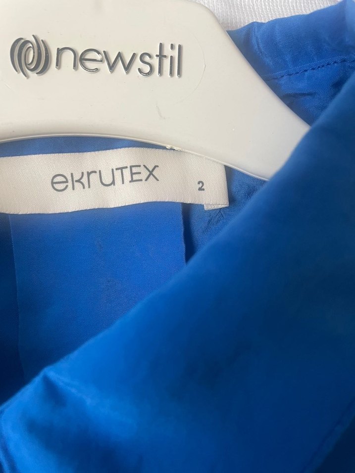 Mavi Pilili Uzun Kollu Kadın Gömlek - Görsel 3