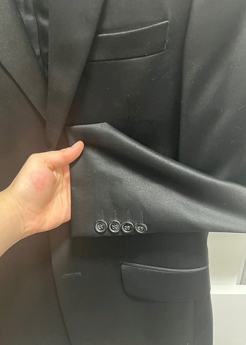 Erkek Siyah Düğmeli Takım Elbise - Görsel 3