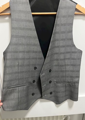 Gri Düğmeli Erkek damatlık takım - Görsel 2