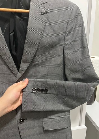 Gri Düğmeli Erkek damatlık takım - Görsel 3