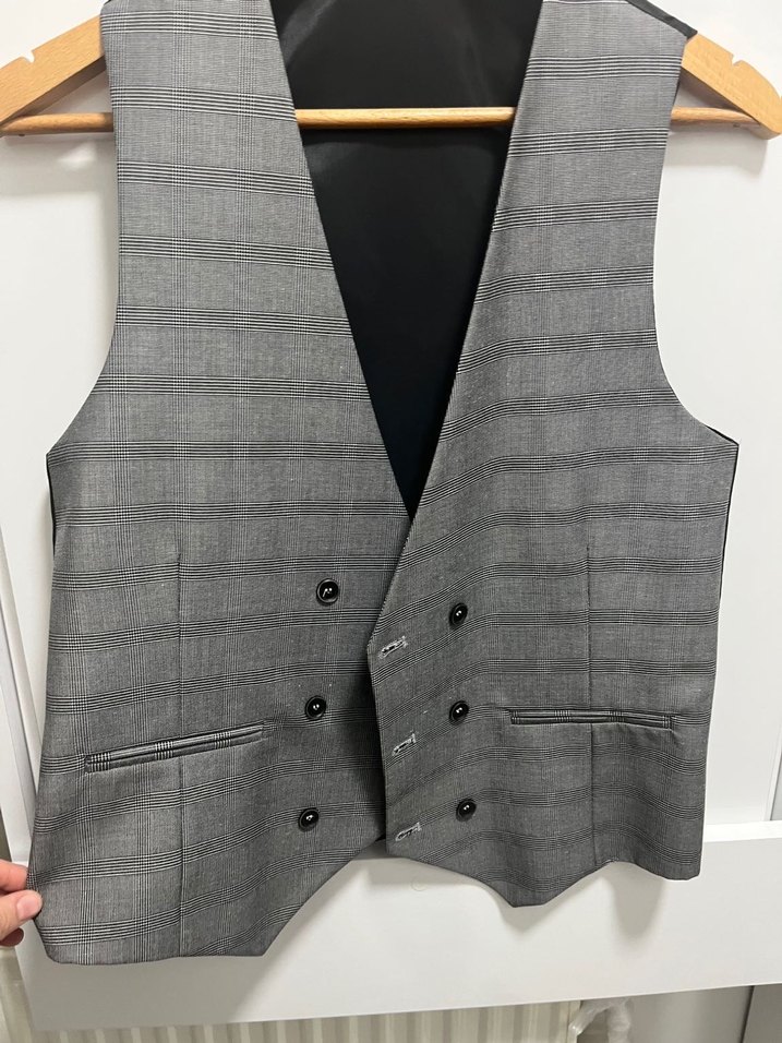 Gri Düğmeli Erkek damatlık takım - Görsel 2