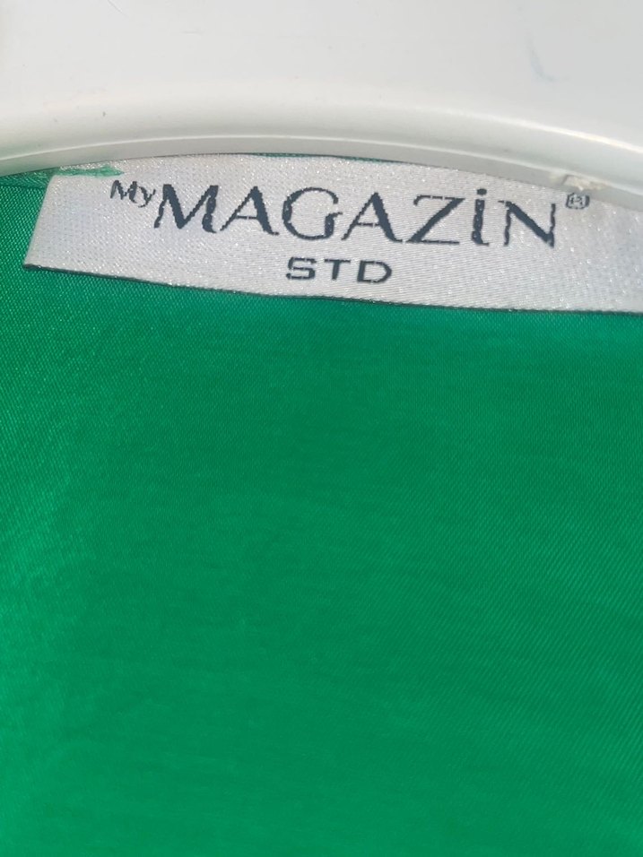 Uzun Kollu Parlak Yeşil Kadın Gömlek - Görsel 5