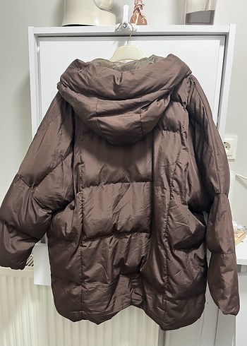 Düğmeli Kahverengi Kadın Kışlık Mont - Görsel 3