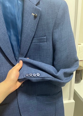 Mavi erkek şık ceket - Görsel 2