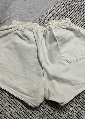 Beyaz kot Mini Şort - Görsel 3