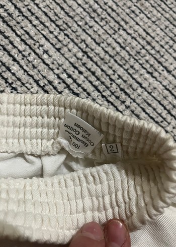 Beyaz kot Mini Şort - Görsel 5