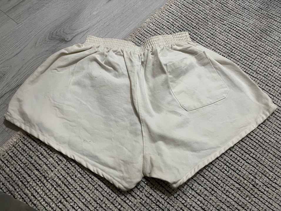 Beyaz kot Mini Şort - Görsel 3