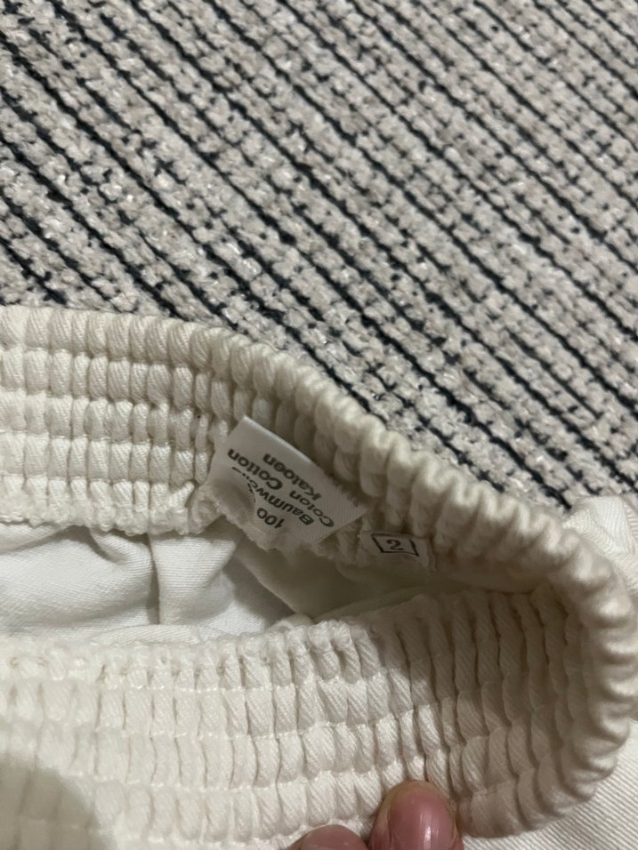 Beyaz kot Mini Şort - Görsel 4