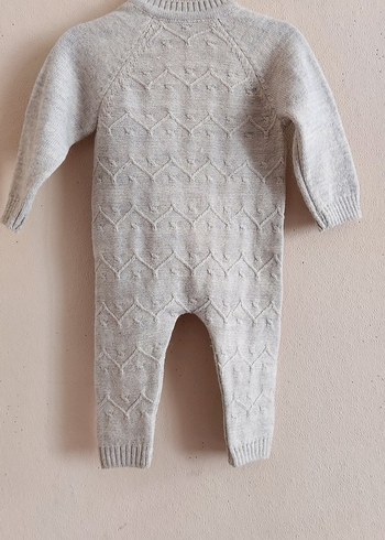 Gri Örgü Bebek Tulum ve Şapka Seti - Görsel 3