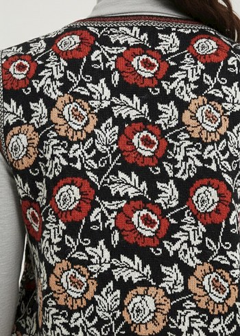 Kadın Triko Cepli Bohem Örgü Yelek - Görsel 6