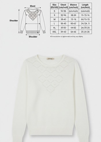 Kadın Beyaz Triko Delikli Basic Kazak - Görsel 8