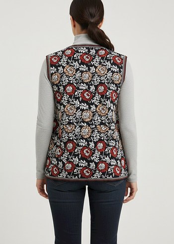 Kadin Bohem Triko Siyah Örgü Yelek - Görsel 5