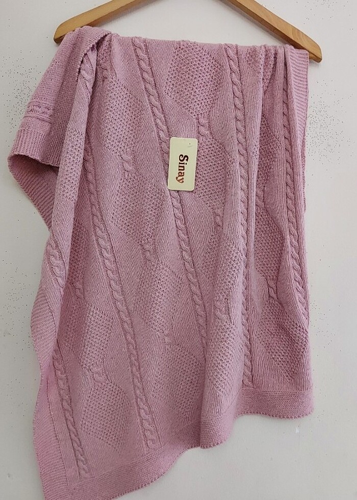 Kız Bebek Triko Akrilik Battaniye Mevsimlik  - Görsel 2