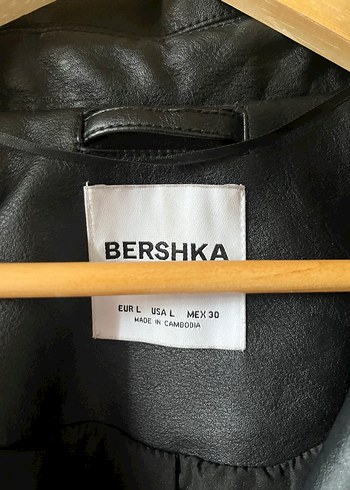Bershka Siyah Deri Kadın Biker Ceket