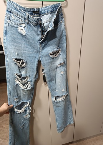Trendyol & Milla Kadın Açık Mavi Bol Kesim Midi Denim Jean