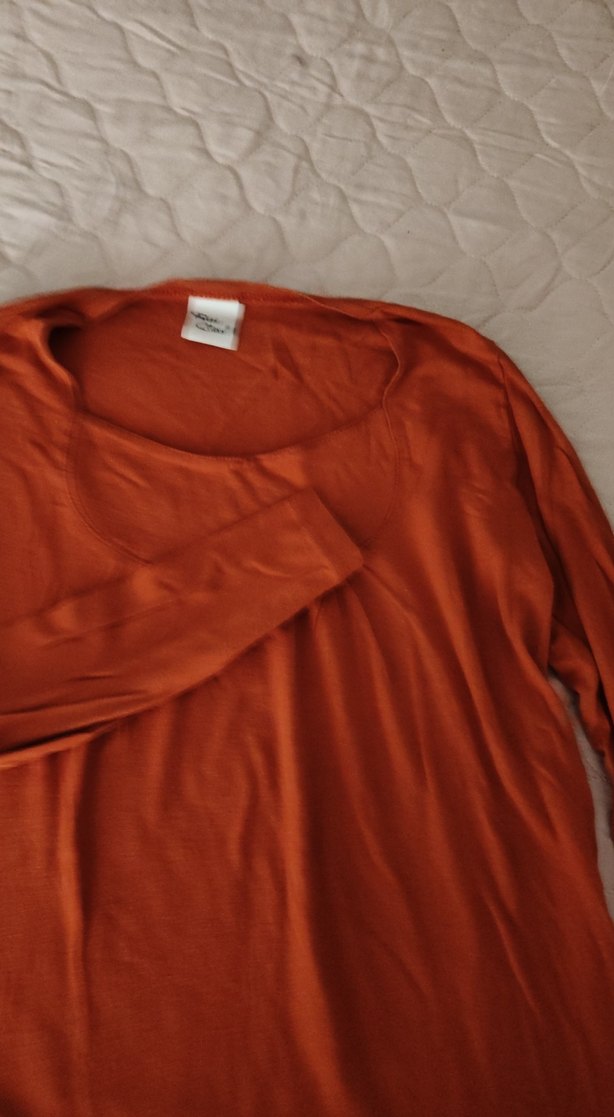 Kiremit rengi Uzun Kollu Tişört - Görsel 2