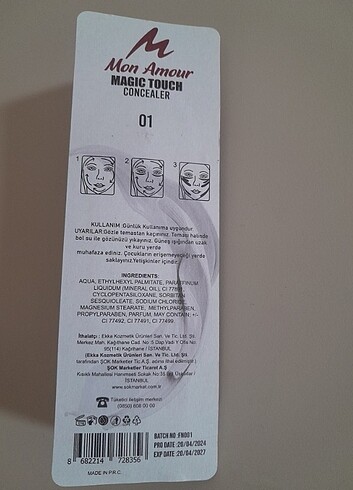 Diğer MON AMOUR MAGIC TOUCH CONCEALER 01