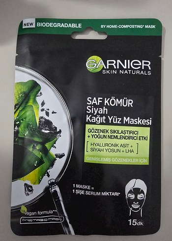 Garnier Saf Kömür Siyah Kağıt Yüz Maskesi - Görsel 2