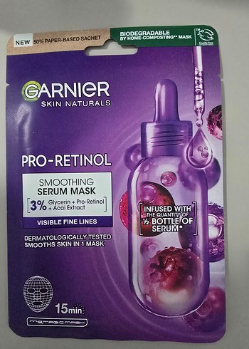 Garnier Pro-Retinol Serum Maskesi 3% - Cilt Temizleyici Maske - Görsel 3