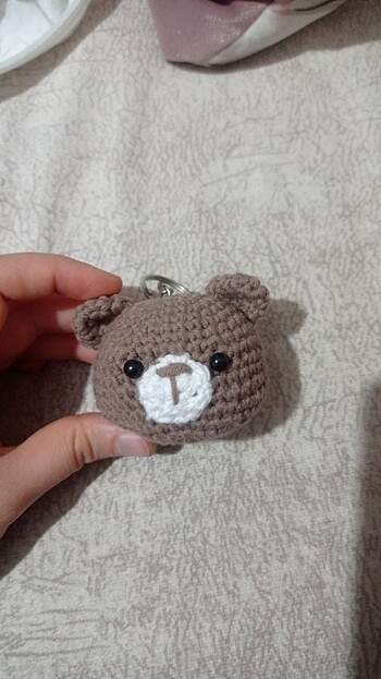  Beden kahverengi Renk Amigurumi ayıcık anahtarlık 