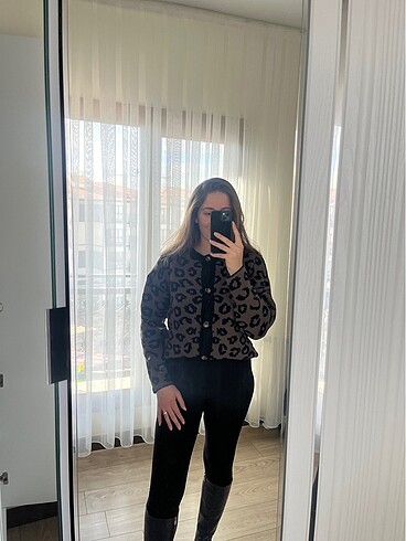 m Beden Leopar hırka