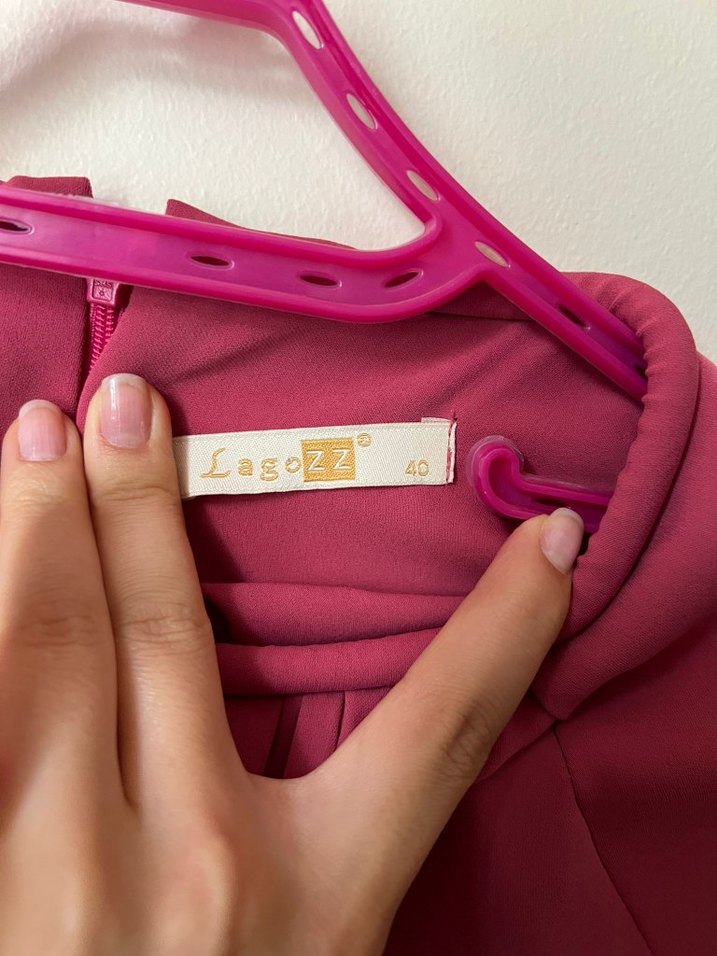 gül kurusu tesettür abiye elbise - Görsel 4