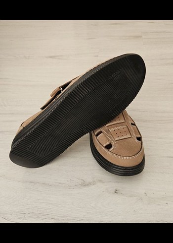 hakiki deri nubuk erkek sandalet - Görsel 2