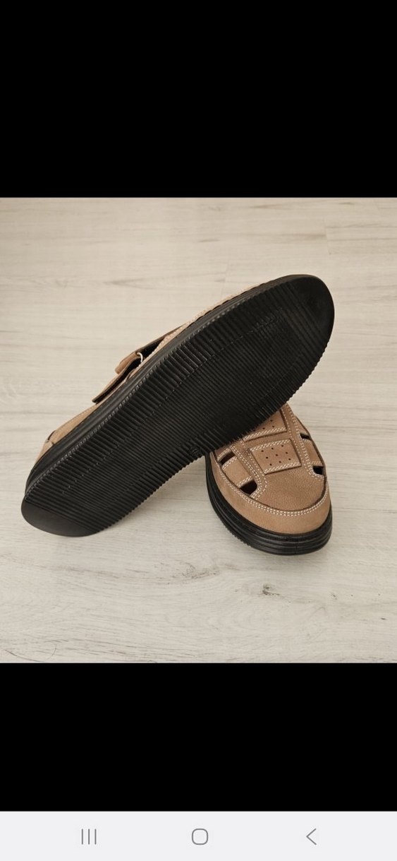 hakiki deri nubuk erkek sandalet - Görsel 2